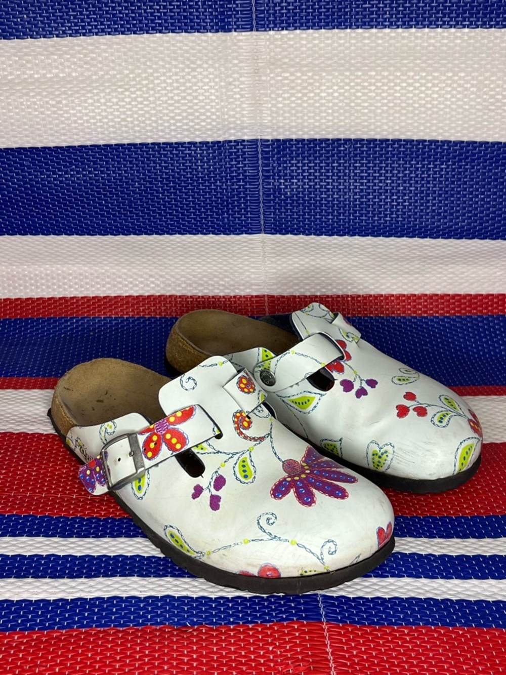Floral Birkenstock Papillio Boston Clogs Shoes - Women’s Size 7 Sandals - Picture 5 of 12